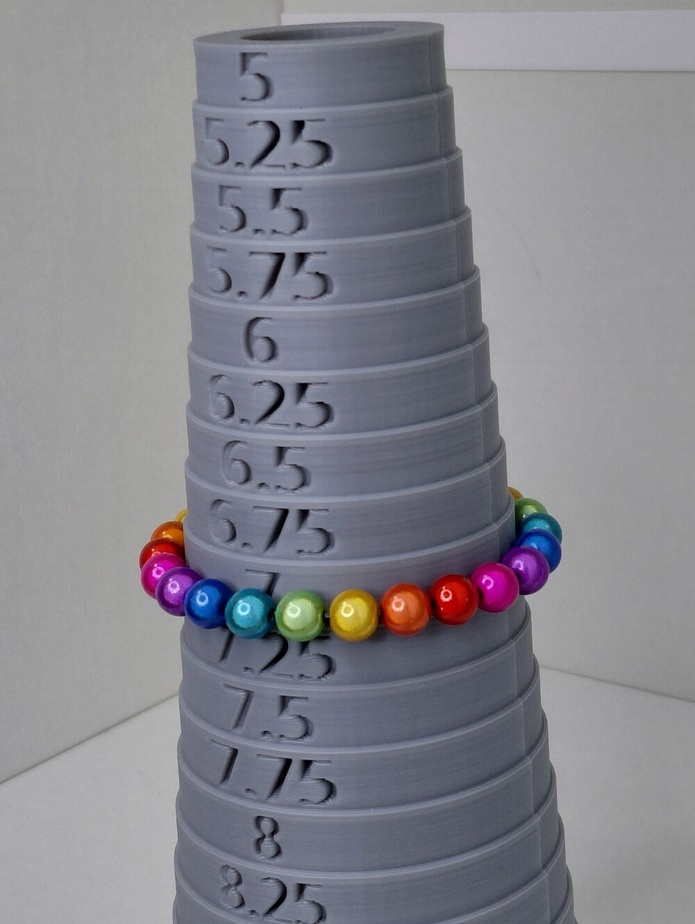 Handcrafted Colorful Rainbow Beaded Stretch Bracelet - Multi-Color 7 Inch - Picture 3 of 6